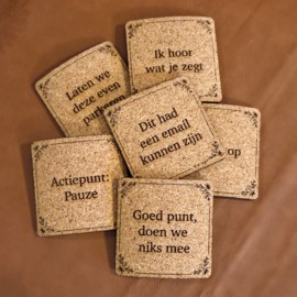 Kurken onderzetters, per stuk of per 4