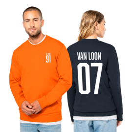Gepersonaliseerde sweater met naam en rugnummer - beschikbaar in 5 kleuren