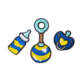Babyset emblemen (blauw-geel)