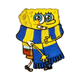 Spongebob embleem (blauw-geel)