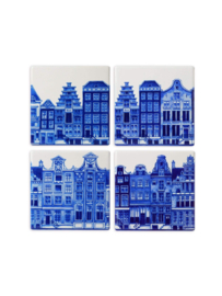 Onderzetters Grachtenpanden, set van 4