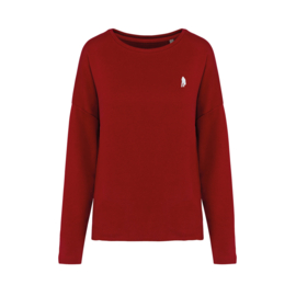 Ôot Ketuur Damessweater Loose-fit - Hibiscus Red/Rood
