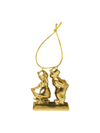 Kuspaar goud aan lint (6 cm)
