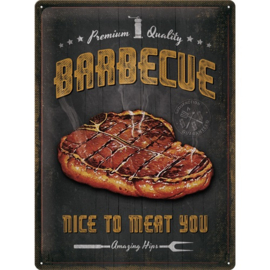Retro metalen bord 30x40cm - Barbecue