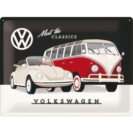 Retro metalen bord 30x40cm - Volkswagen