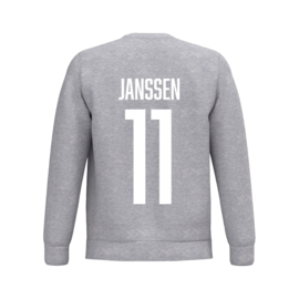 Gepersonaliseerde sweater met naam en rugnummer - beschikbaar in 5 kleuren