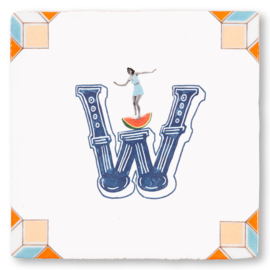 StoryTiles - W IS VAN WATERMELOEN, EN VAN… - 10x10cm