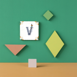 StoryTiles -  V IS VAN VIOOL, EN VAN… - 10x10cm