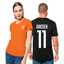 Eigen naam en rugnummer op t-shirt?