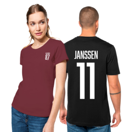 Gepersonaliseerd t-shirt met naam en rugnummer - beschikbaar in 5 kleuren