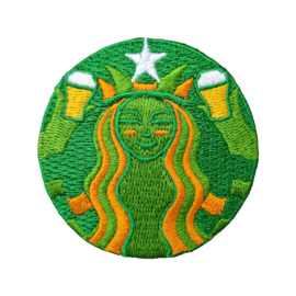 Starbucksbeer embleem (groen-oranje)