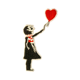 Banksy embleem (rood-wit)