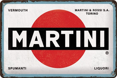 Retro metalen bord 20x30cm - Martini
