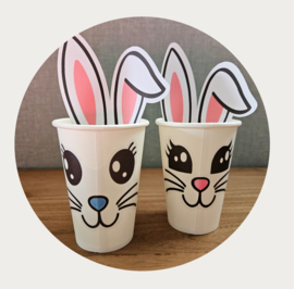 Paashaas gezicht stickers