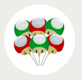 Mario paddenstoel folie ballon