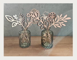 houten bloemen