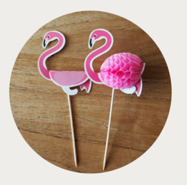 Flamingo cupcake prikker