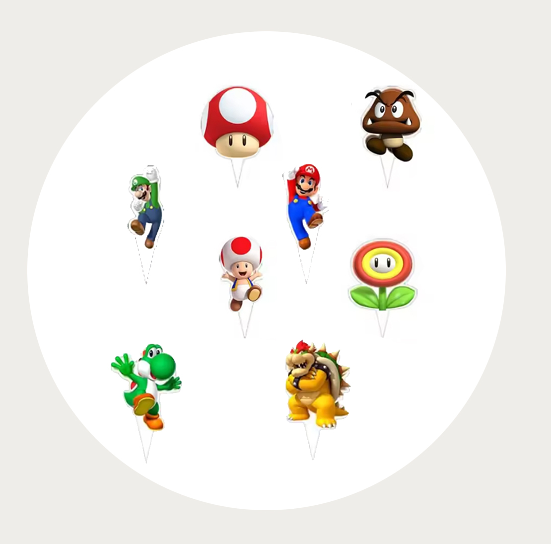 Mario cupcake toppers