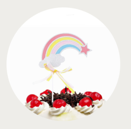 Regenboog taarttopper 1