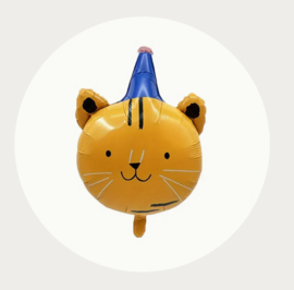 Kat met feesthoed folieballon