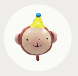 Folie ballon aap met feesthoed