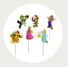 Mario cupcake prikkers 1