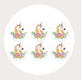 Label stickers voor op een kadootje Unicorn