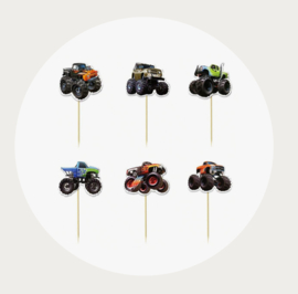Monstertruck cupcake prikkers 1