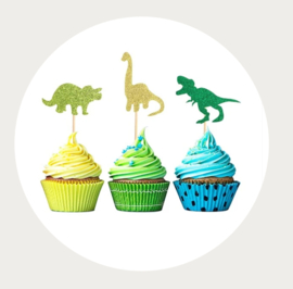 Dinosaurus cupcake prikkers 2