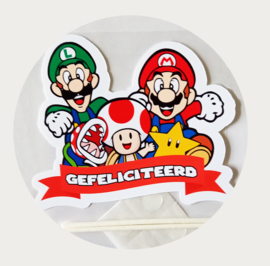 Super Mario taarttopper - taartbanner