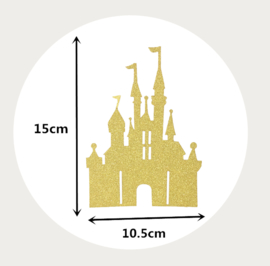 Glitter kasteel voor op de taart