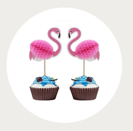 Flamingo cupcake prikker