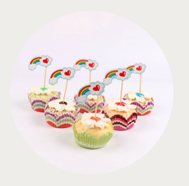 cupcake prikker regenboog