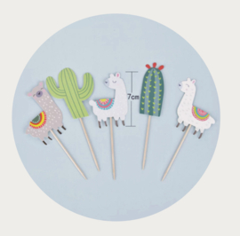 Alpaca taart topper set