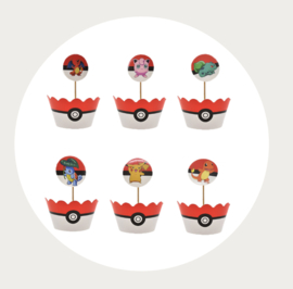 Pokémon cupcake prikker + wrapper 1