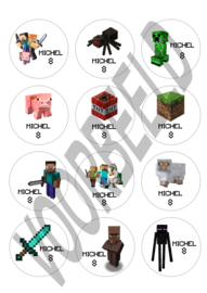 Minecraft label stickers met eigen naam en leeftijd