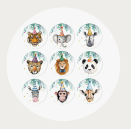 Jungle dieren feest stickers