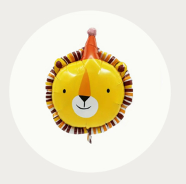 Folie ballon leeuw met feesthoed