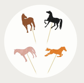 Cupcake prikker glitter paard