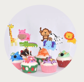 cupcake prikker schattige Jungle dieren