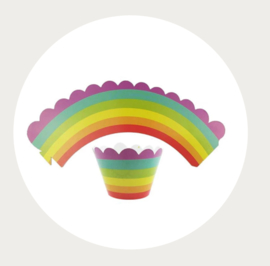 Cupcake wikkel/wrapper regenboog