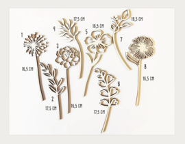 houten bloemen