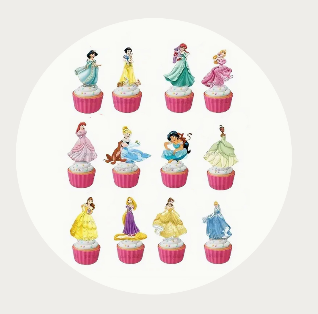 Cupcake topper Prinsessen 1