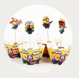 Minions cupcake wrapper + prikker