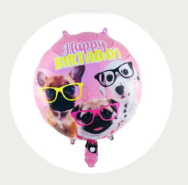 Folie ballon Happy Birthday honden