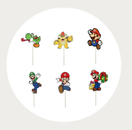 Super Mario cupcake prikkers