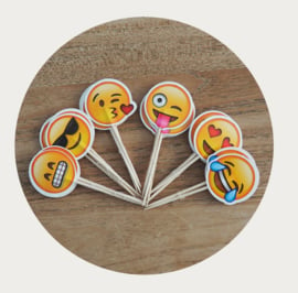 Emoji cupcake prikkers