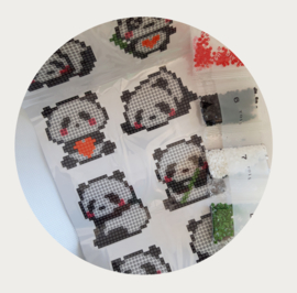 Diamond painting panda stickerset