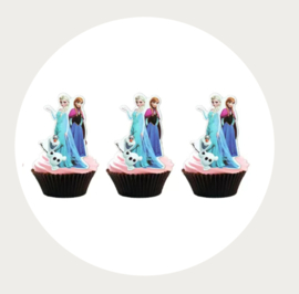 Cupcake topper Frozen ( Elsa, Anna en Olaf)