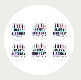 Label stickers voor op een kadootje HAPPY BIRTHDAY 2